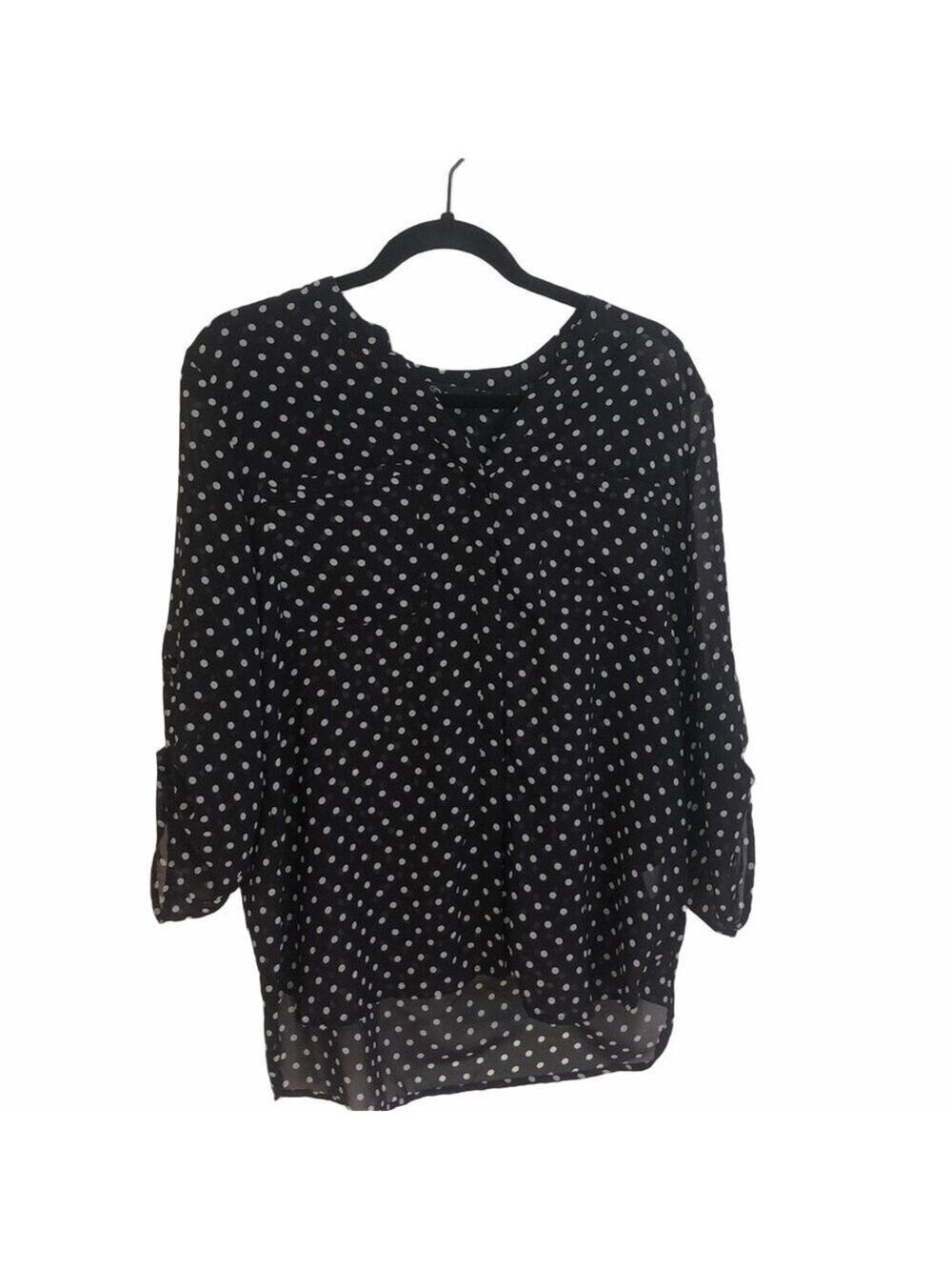 Polka Dot Blouse Black White